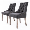 Load image into Gallery viewer, La Bella 2 Set Black (Charcoal) French Provincial Dining Chair Amour Oak Leg
