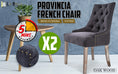 Load image into Gallery viewer, Holly 2 Set Black (Charcoal) French Provincial Dining Chair Amour Oak Leg
