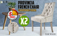 Load image into Gallery viewer, La Bella 2 Set Cream French Provincial Dining Chair Amour Oak Leg
