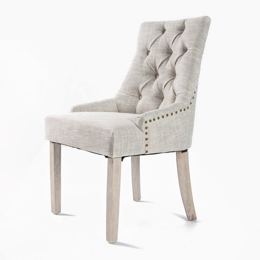 Holly Cream French Provincial Dining Chair Amour Oak Leg