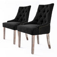 Load image into Gallery viewer, La Bella 2 Set Dark Black French Provincial Dining Chair Amour Oak Leg
