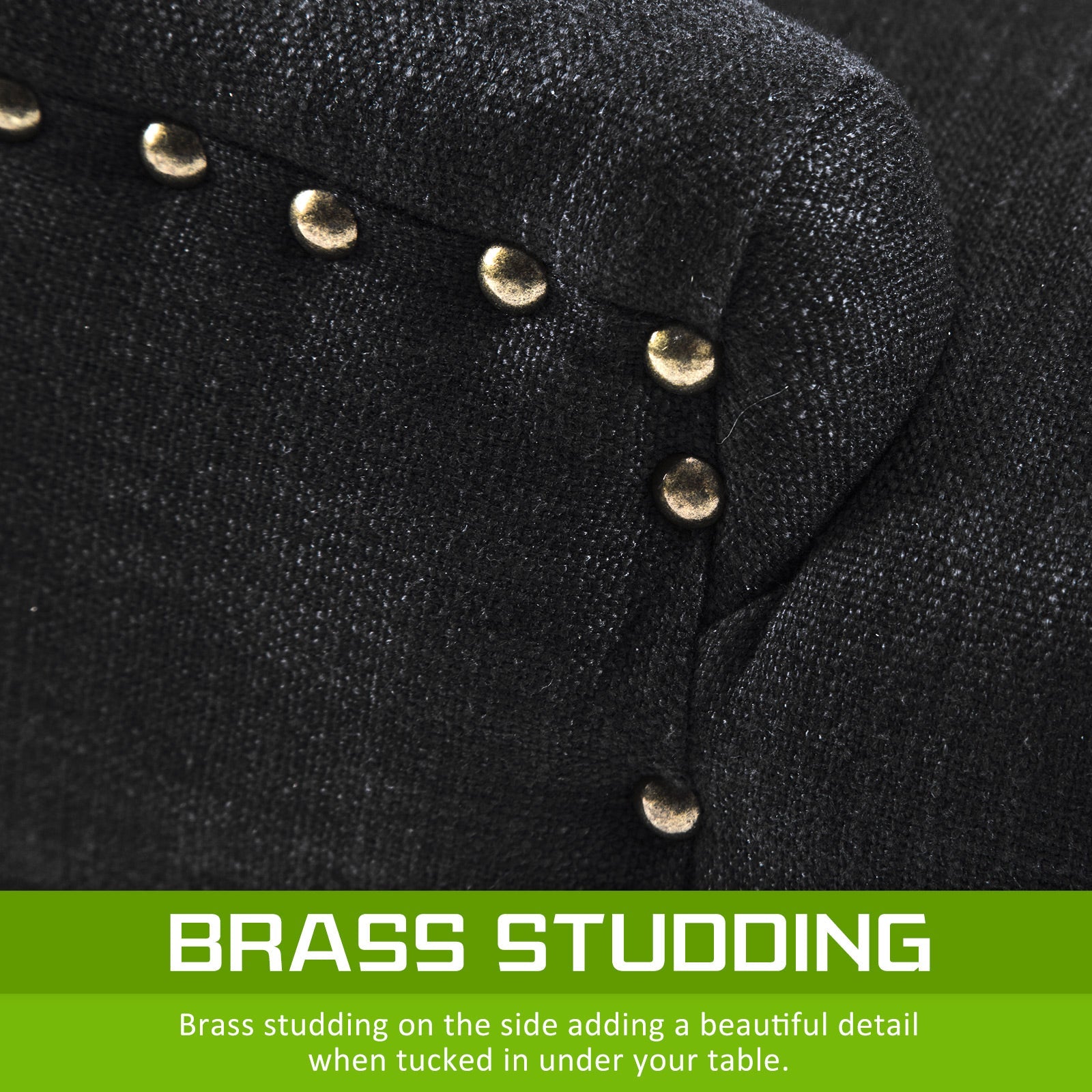 Holly 2 Set Dark Black French Provincial Dining Chair Amour Oak Leg