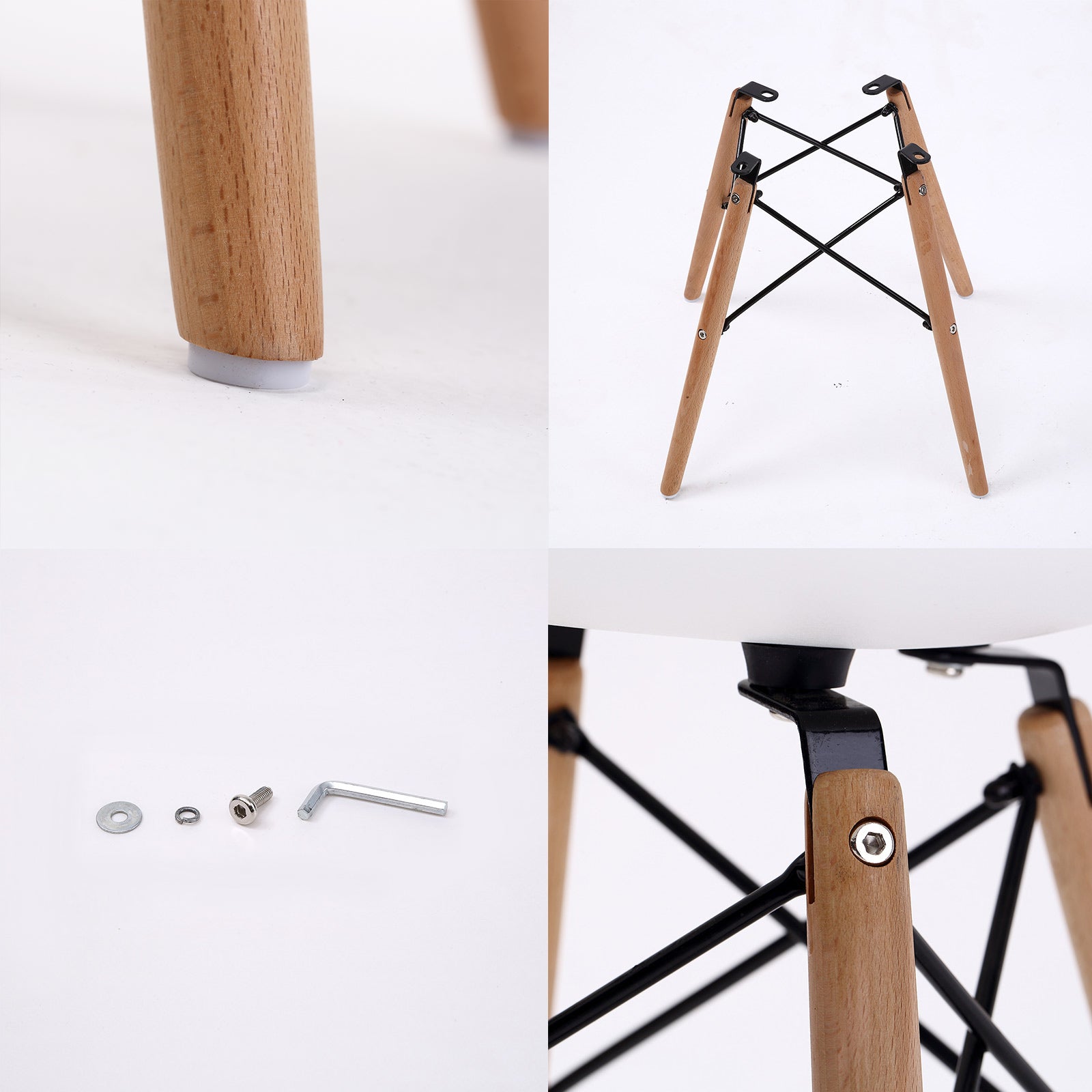 Holly 2 Set White Retro Dining  Chair DSW PP