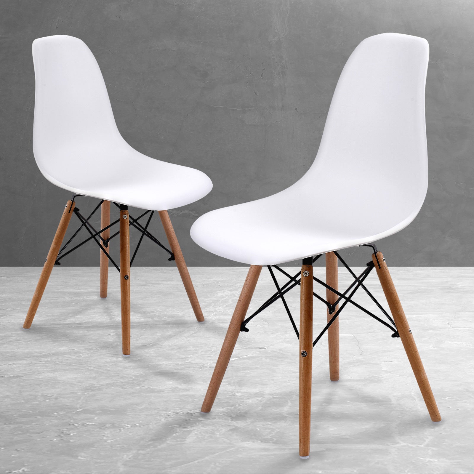Holly 2 Set White Retro Dining  Chair DSW PP