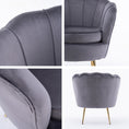 Load image into Gallery viewer, Velvet Armchair Lounge Retro Accent Chair Upholstered Couch Sofa Bedroom Seater Grey

