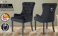 Load image into Gallery viewer, La Bella Black French Provincial Dining Chair Ring Studded Lisse Velvet Rubberwood
