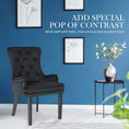 Load image into Gallery viewer, Holly Black French Provincial Dining Chair Ring Studded Lisse Velvet Rubberwood

