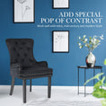 Load image into Gallery viewer, La Bella 2 Set Black French Provincial Dining Chair Ring Studded Lisse Velvet Rubberwood
