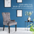 Load image into Gallery viewer, Holly 2 Set Grey French Provincial Dining Chair Ring Studded Lisse Velvet Rubberwood
