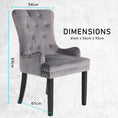Load image into Gallery viewer, Holly 2 Set Grey French Provincial Dining Chair Ring Studded Lisse Velvet Rubberwood
