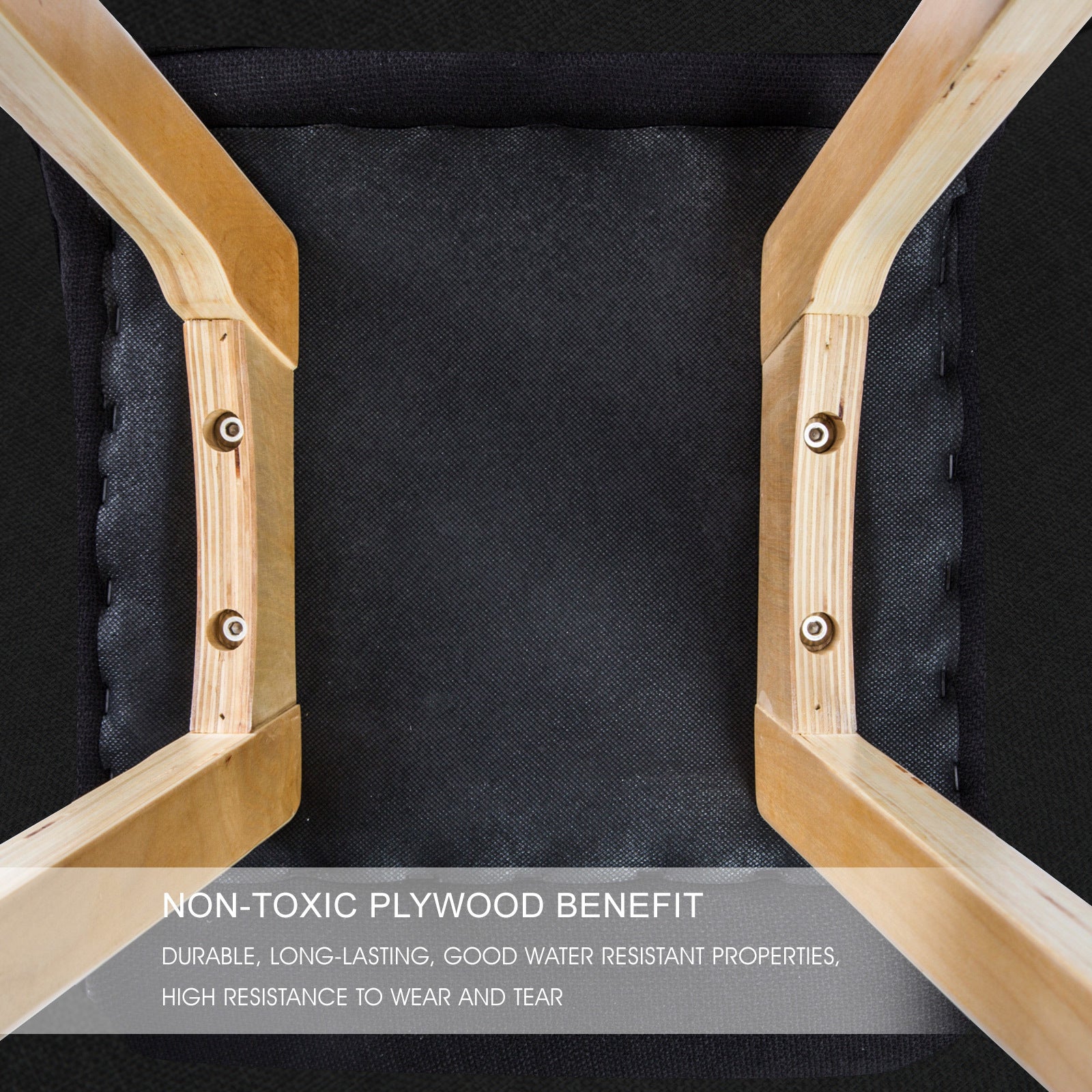 Holly 2 Set 65cm Black Wooden Bar Stool Sophia Fabric