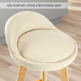 Load image into Gallery viewer, La Bella 2 Set 72cm Beige Wooden Bar Stool Leila Fabric
