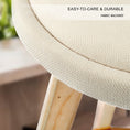 Load image into Gallery viewer, La Bella 2 Set 72cm Beige Wooden Bar Stool Leila Fabric
