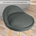 Load image into Gallery viewer, La Bella 4 Set 72cm Grey Wooden Bar Stool Leila Fabric
