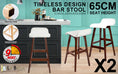 Load image into Gallery viewer, Holly 2 Set 65cm White Brown Wooden Bar Stool Sophia Leather
