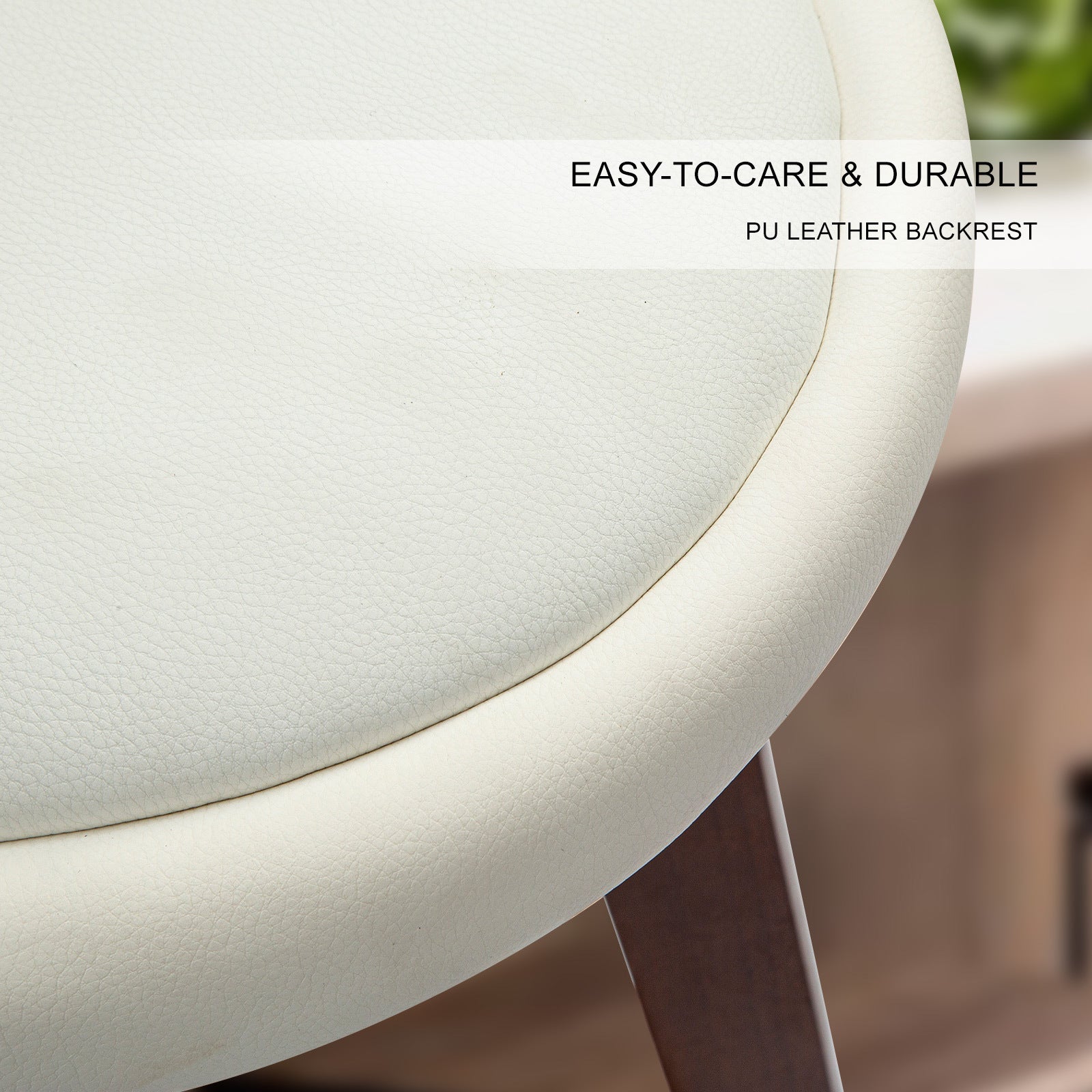 Holly 2 Set 72cm White Brown Wooden Bar Stool Kayde Leather