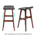 Load image into Gallery viewer, Holly 2 Set 73cm Black Brown Wooden Bar Stool DARA Leather
