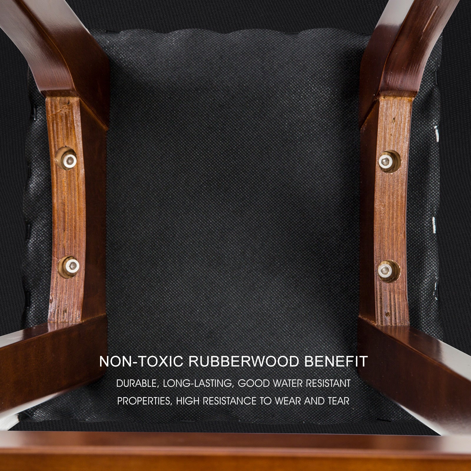 Holly 2 Set 73cm Black Brown Wooden Bar Stool DARA Leather