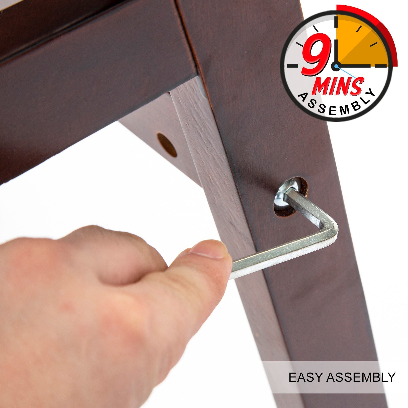 Holly 2 Set 73cm Black Brown Wooden Bar Stool DARA Leather