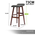 Load image into Gallery viewer, Holly 2 Set 73cm Black Brown Wooden Bar Stool DARA Leather
