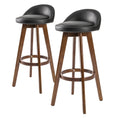 Load image into Gallery viewer, Holly 2 Set 72cm Black Brown Wooden Bar Stool Leila Leather
