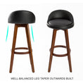 Load image into Gallery viewer, Holly 2 Set 72cm Black Brown Wooden Bar Stool Leila Leather
