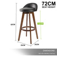Load image into Gallery viewer, Holly 2 Set 72cm Black Brown Wooden Bar Stool Leila Leather
