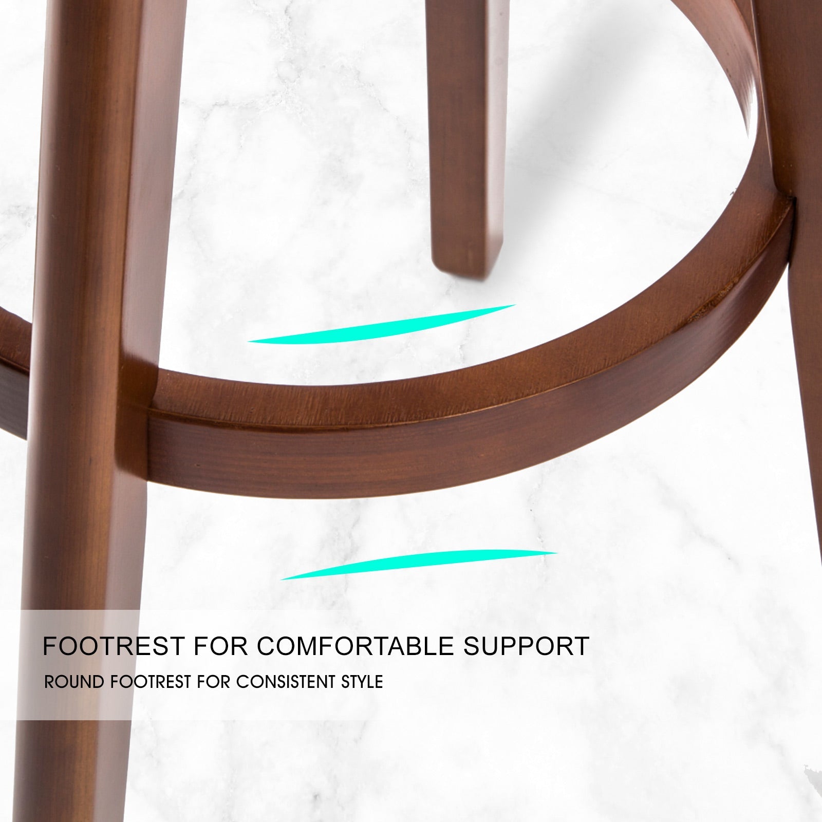 Holly 2 Set 72cm Coffee Brown Wooden Bar Stool Leila Leather