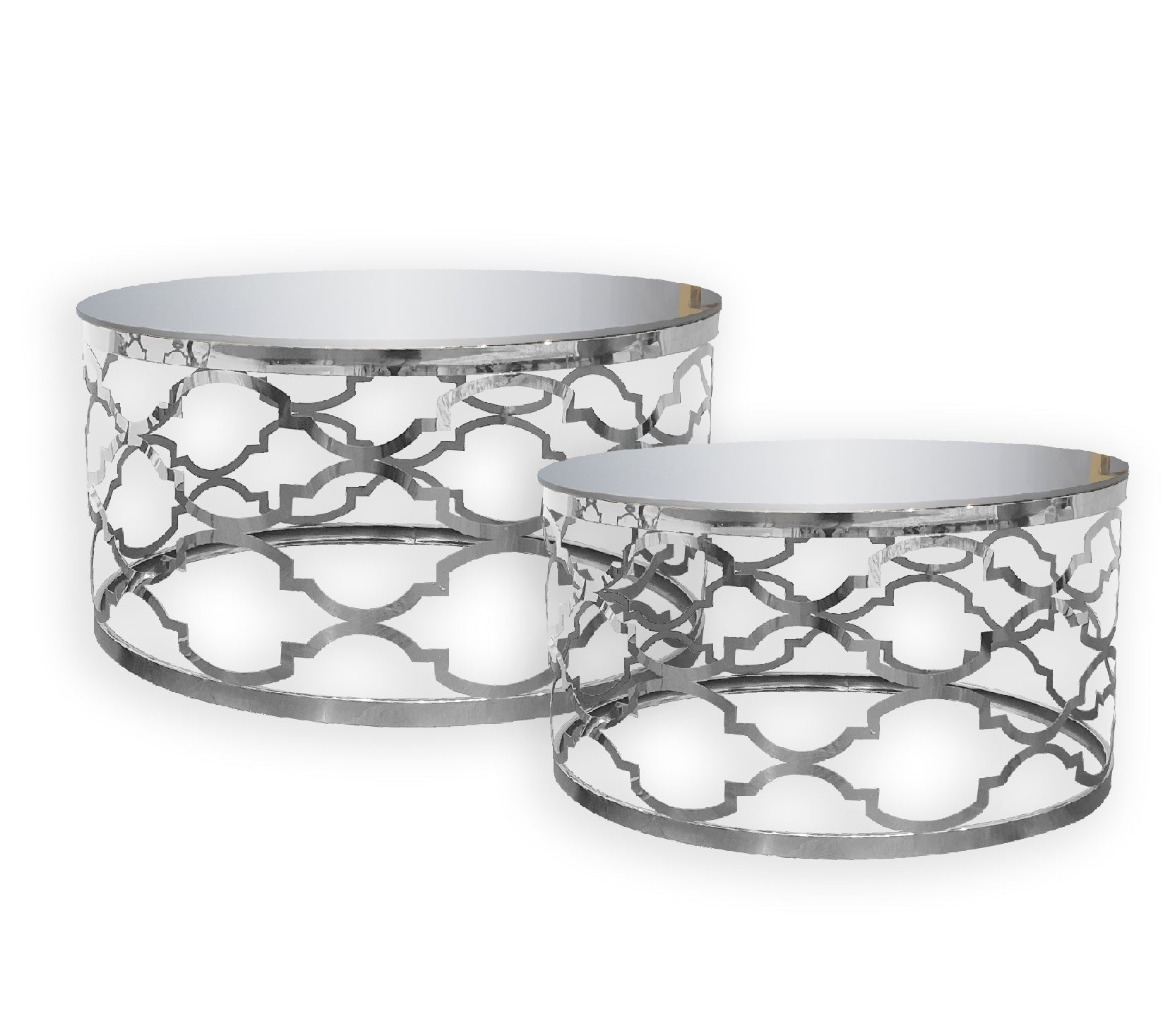 Pedro Stainless Steel Coffee Table - Silver (Set of 4)