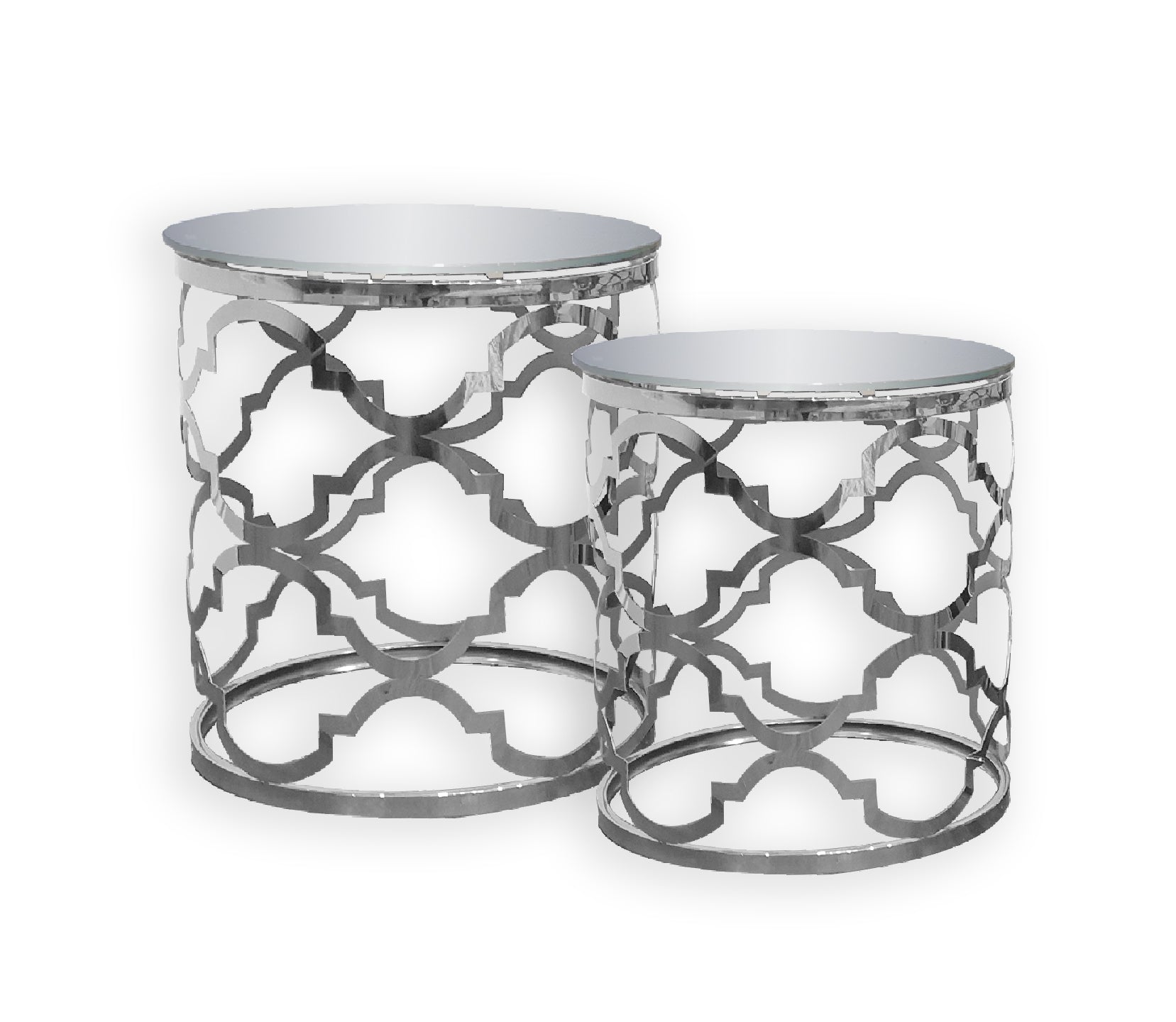 Pedro Stainless Steel Coffee Table - Silver (Set of 4)