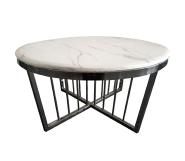Wanda Coffee Table - Marble - 80cm Black