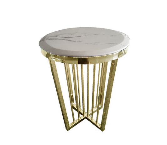 Wanda Coffee Table - Marble - 45cm Gold