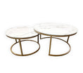 Load image into Gallery viewer, Nesting Style Coffee Table - White on Champagne Gold - 80cm/60cm
