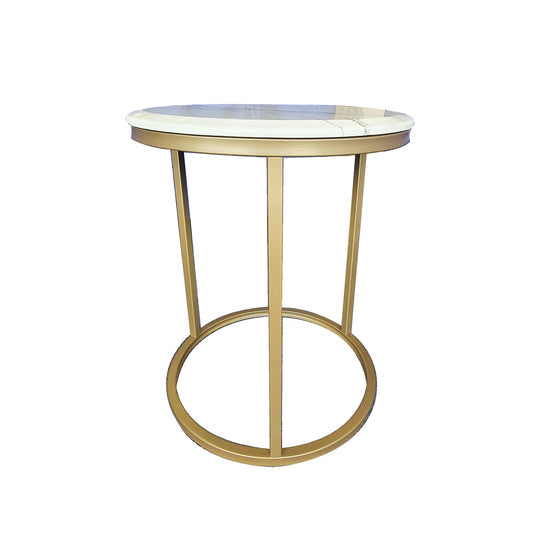 Emma Side Table - White on Champagne - 45cm