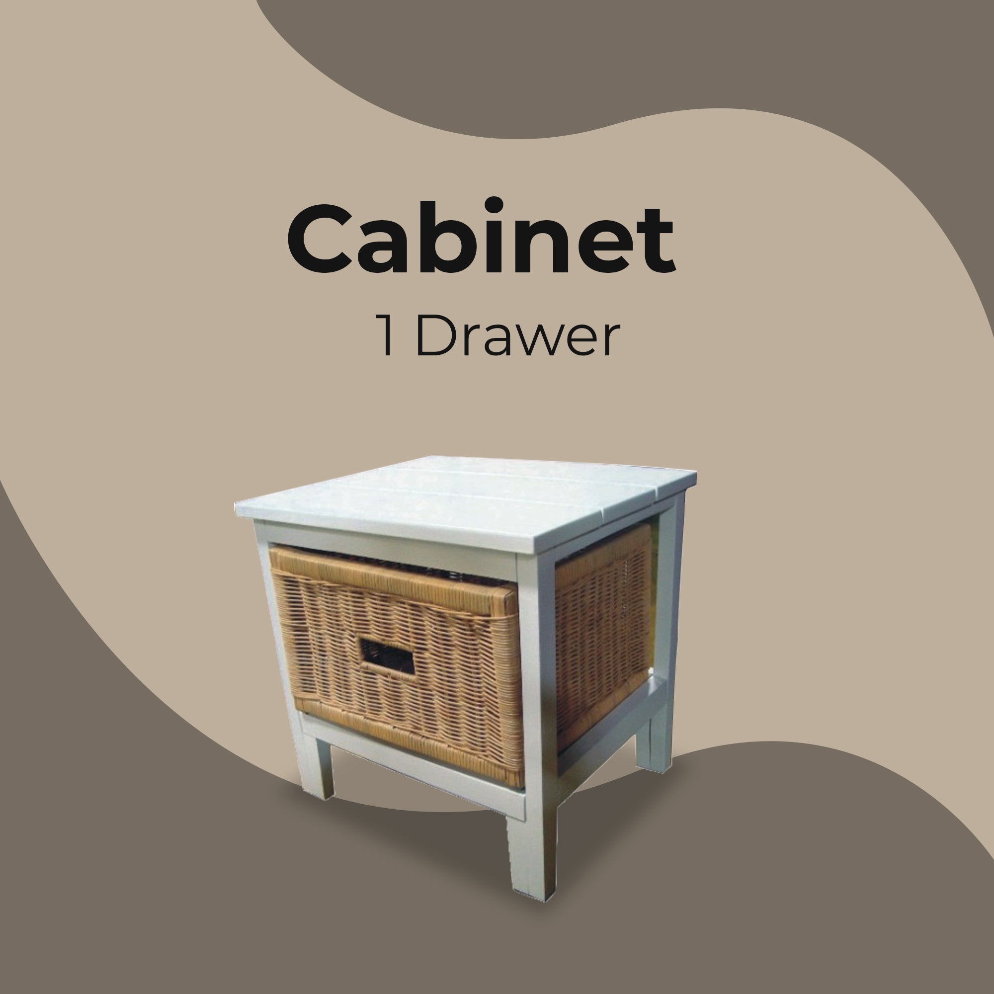 Tara Bedside 1 Chest of Drawers Cane Bedroom Kitchen Bathroom Storage Cabinet