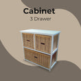Load image into Gallery viewer, Hyssop 3 Chest of Drawers Cane Bedroom Kitchen Bathroom Storage Tallboy Shelf

