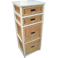 Load image into Gallery viewer, Hyssop Tallboy 4 Chest of Drawers Cane Bedroom Kitchen Bathroom Storage Shelf

