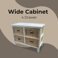 Load image into Gallery viewer, Hyssop Tallboy Wide 4 Chest of Drawers Cane Bedroom Kitchen Bathroom Storage
