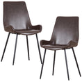 Load image into Gallery viewer, Brando  Set of 2 PU Leather Upholstered Dining Chair Metal Leg - Brown
