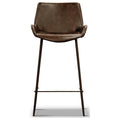 Load image into Gallery viewer, Karine  Set of 2 PU Leather Upholstered Bar Chair Metal Leg Stool - Brown
