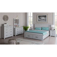 Load image into Gallery viewer, Foxglove Bed Frame Queen Size Timber Mattress Base With Storage Drawers - White
