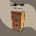 Load image into Gallery viewer, Hyssop 3 Chest of Drawers Cane Bedroom Kitchen Bathroom Storage Tallboy Shelf
