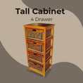 Load image into Gallery viewer, Hyssop Tallboy 4 Chest of Drawers Cane Bedroom Kitchen Bathroom Storage Shelf
