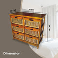 Load image into Gallery viewer, Hyssop Tallboy 6 Chest of Drawers Cane Bedroom Kitchen Bathroom Storage Shelf
