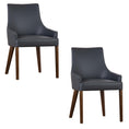 Load image into Gallery viewer, Tuberose Dining Chair Set of 2 PU Leather Solid Acacia Wood Furniture Dark Grey
