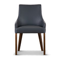 Load image into Gallery viewer, Tuberose Dining Chair Set of 2 PU Leather Solid Acacia Wood Furniture Dark Grey
