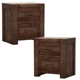 Load image into Gallery viewer, Catmint Set of 2 Bedside Tables 2 Drawers Storage Cabinet Pine Wood Grey Stone
