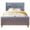 Load image into Gallery viewer, Phlox Kids King Single Bed Fabric Upholstered Children Kid Timber Frame - Steel
