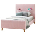 Load image into Gallery viewer, Phlox Kids Child Single Bed Fabric Upholstered Children Kid Timber Frame - Pink
