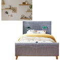 Load image into Gallery viewer, Phlox Kids Child Single Bed Fabric Upholstered Children Kid Timber Frame - Steel
